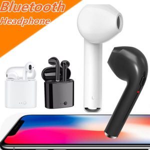 i7 bluetooth earphone mini wireless headset in ear phone buds headphone for for samsung s7 s8 note 8 htc android phone with retail packag