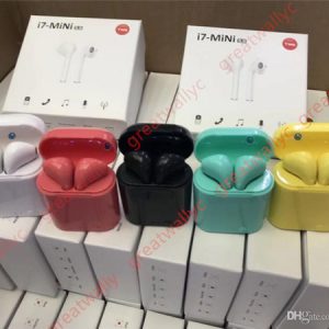 i7 mini tws wireless bluetooth 5.0 earphone pop ups double earbuds with charging box mic sport headset for xiaomi huawei iphone