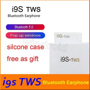 i9 i9s tws earphone headphone with pop up window stereo tws earbuds with charging box silicone protector case wireless bluetooth headphone