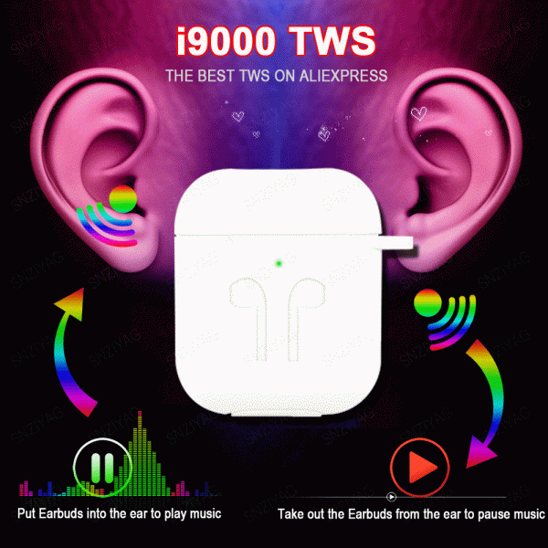 i9000 tws erie 2 copy check wireless in-ear headphones 8d subwoofer bluetooth 5.0 headset pkh1 chip 1536tws sensor ear 15pcs dhl