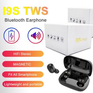 i9s tws 5.0 earphone headphone stereo tws earbuds for all phone with charging box wireless bluetooth headphone sale