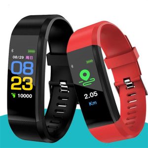 id115 plus color screen smart bracelet fitness tracker pedometer watch band heart rate blood pressure monitor smart wristband for android