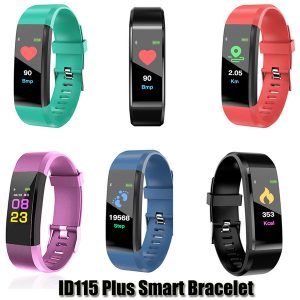 id115 plus smart bracelet fitness tracker smart pedometer watch heart rate watch band smart wristband for apple android cellphones with box