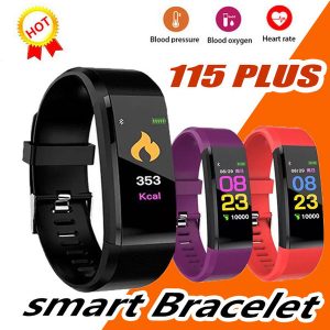 id115 plus smart bracelet fitness tracker smart watch heart rate smart wristband for apple iphone x android phone