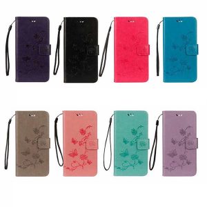 imprint wallet case for iphone 11 pro xr xs max x 8 7 6 galaxy note 10 9 s10 s9 flower leather butterfly flip cover tree owl luxury fashion