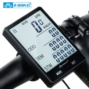 inbike wireless/wired bicycle speedometer large led screen road bike computer rainproof odometer cycling measurable satch