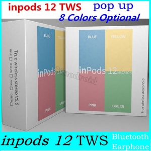 inpods12 macaron tws wireless earphone bluetooth v5.0 inpods 12 with pop up window touch control headset for iphone x samsung s10 huawei