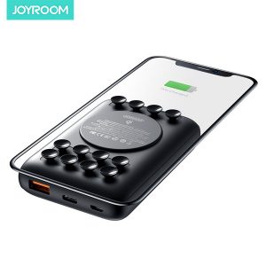 joyroom wireless charger power bank portable 10000mah fast charging powerbank charger with suction cups for iphone 11 samsung s20