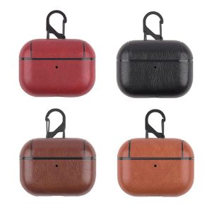 leather airpods case for apple airpods pro pu cover fashion anti lost hook clasp keychain for air pods airpod case