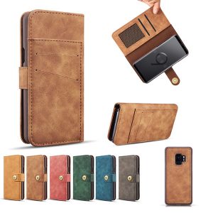 leather flip cover case for samsung galaxy s10 s9 plus note 8 s8 note 10 plus card wallet magnetic removable dirt-resistant protective case