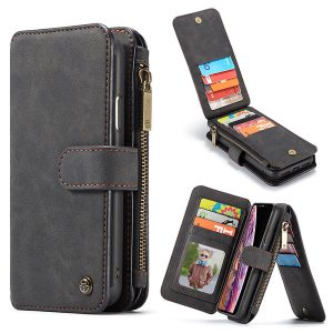 leather magnetic case for iphone x 8 6 plus samsung s10 case multi function zipper wallet phone case for huawei p30