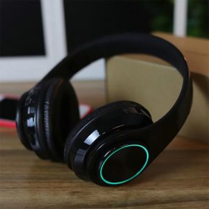 led breathing light bluetooth headphones with foldable headband 3.5mm audio cable wireless earphones support tf card better sol3