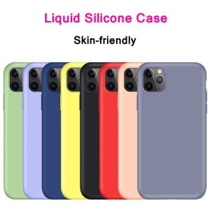 liquid silicone soft tpu rubber candy color shockproof case cover for iphone 11 pro max xr xs max 6 7 8 plus