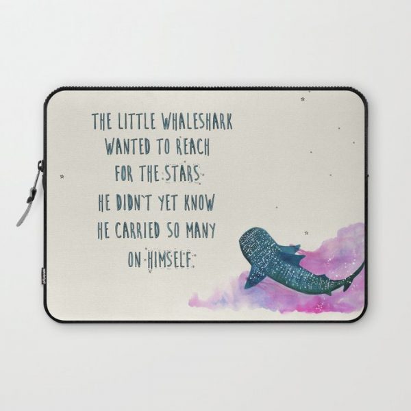 little whaleshark between stars Computer Cover by sharquarium - Laptop Sleeve - 13"