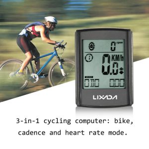 lixada multifunctional 3-in-1 wireless cycling computer satch lcd bicycle computer cadence heart rate monitor chest strap