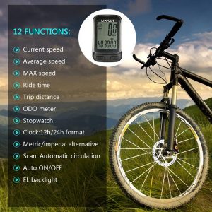 lixada wireless bike computer multi functions bicycle cycling computer speedometer odometer with lcd screen backlight