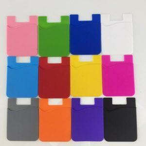 low moq mixed colors promotional gift 3m sticker silcone smart pouch / wallet,3m sticker credit card holder,card holder for all smart phone