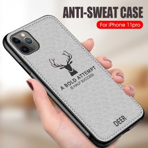 luxury cloth deer texture phone case for iphone 11 pro max xr xs x shockproof tpu soft silicone case for iphone 7 8 plus 6s 6