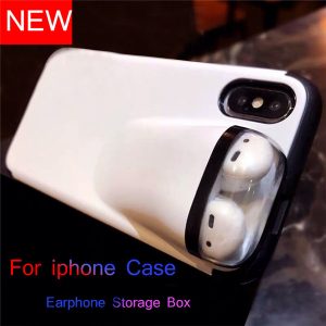 luxury designer with earphone storage box cell phone 2 in 1 case for airpods pro iphone 11 pro max