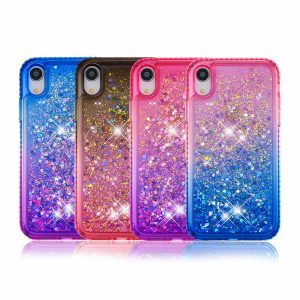 luxury diamond quicksand liquid case for iphone xr xs max bling glitter shockproof hard back cover for iphone x 8 7 6s plus