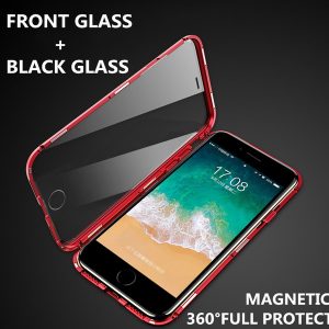 luxury double sided glass metal magnetic case for iphone xs max iphone x xr 7 8 plus phone case magnet cover 360 full protection