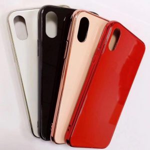 luxury electroplated phone cases tempered glass back cover protector for iphone 11 pro max x xs xr xs max 6s 6plus 7 7p 8 plus