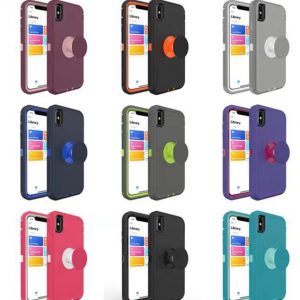 luxury heavy duty shockproof defender case with pop holder for iphone 11 pro xr x/xs max 7 8 plus case ing