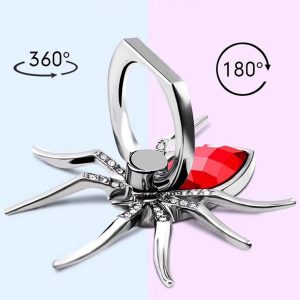 luxury metal spider bling finger ring holder 360 rotate phone standdiamond mobile phone holder finger stand for phones samsung 300pcs