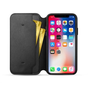 luxury original leather folio wallet case official flip smart with card slot auto sleep function cover for ip x with retail package 10pcs