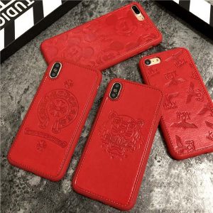 luxury phone case for iphonexsmax xr xs/x 7p/8p 7/8 fashion pattern leather stamping designer protective brand red back cover wholesale