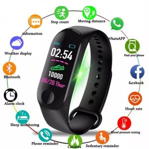 m3 plus waterproof smart watch m3plus bluetooth watch wristband fitness tracker heart rate activity bracelet sport smart watch