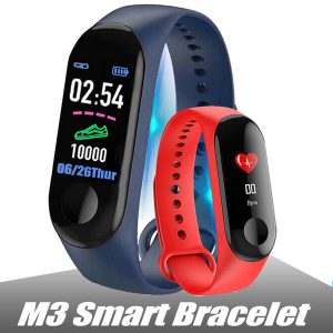 m3 smart bracelet fitness tracker heart rate watch wristband blood pressure for iphone android cellphones in box