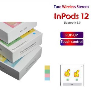 macaron colorful inpods 12 tws wireless earbuds bluetooth 5.0 headset pop up touch control function headphones with charging box