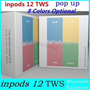 macaron inpods12 tws wireless earphone bluetooth v5.0 with pop up window touch control inpods 12 headset for iphone samsung s10 i12 tws