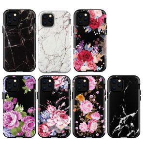 marble flower shockproof case for iphone 11 pro samsung galaxy s10 s10e s10 armor hybrid defender hard pc+tpu 3 in 1 rock granite cover