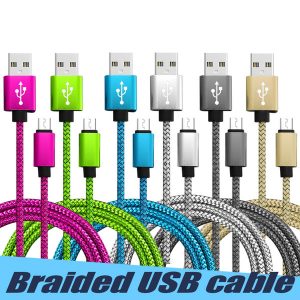 metal housing braided micro usb cable data sync cord usb c typc c high speed charging cable 1m 2m 3m for samsung huawei andriod phones