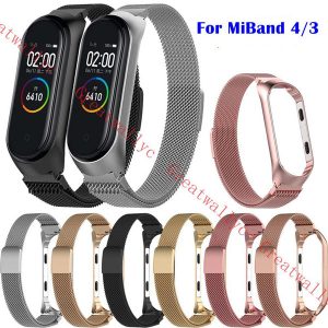 milanese magnetic strap for xiaomi mi band 4 3 metal stainless steel bracelet for miband 4 nfc replacement wristband accessories