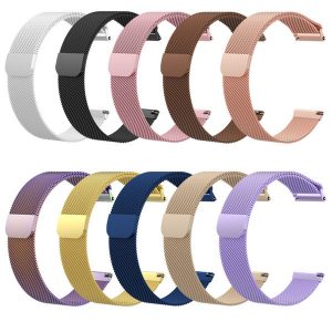 milanese stainless steel magnetic loop bracelet wrist band strap for fitbit versa smart watch replacement adjusted watchband