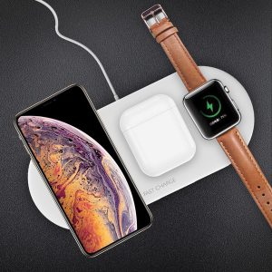 min.1pcs qi universal wireless charger pad 3-in-1 10w fast charge for cell phone & apple series watch & wireless earbuds bluetooth