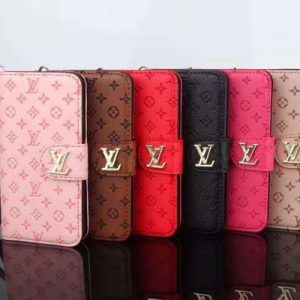 monogram flip wallet leather designer phone case with card slot back cover for apple iphone xs max/xr x 8/7/6 plus protective phone shell