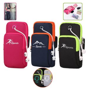 multi-function outdoor luminous sports armband riding arm bag with headset hole arm package bag mobile/cell phone arm holder for phone 7