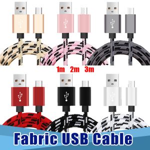 new 1m 2m 3m ip5 ip6 ip7 micro usb v8 type c aluminum metal plug braided data cables charging cable wire cords 3ft 6ft 10ft