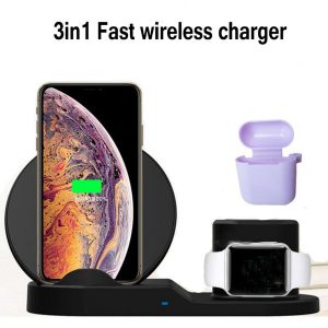 new 3 in 1 10w fast wireless charger dock fast charging stand for iphone 11 x xr xs max watch earpods samsung s10 note 10 plus ing