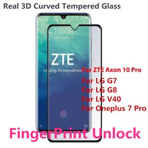 new arrival 3d curved tempered glass for oneplus 7 7 pro zte axon 10 pro lg g8 v40 screen protector with retail package