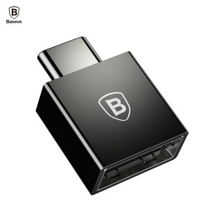 new arrived baseus exquisite type-c male to usb female adapter converter otg black 2.4a aluminum alloy