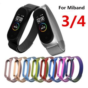 new for xiao mi mi band 4 3 milanese magnet strap stainless steel watch band for xiaomi wristband replacement metal bracelet miband 4 3