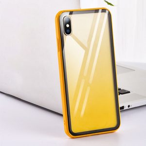 new gradient glass case for iphone x xsmax ultra-thin tpu case iphone 7 8 6s plus tpu shell all-inclusive cover case