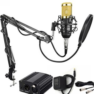 new professional condenser microphone for computer bm 800 audio studio vocal recording mic ktv karaoke + microphone stand