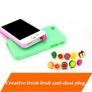 new promotional headphone plugs ser cap gadgets phone fruit dust-proof plugs 3.5mm earphone jack anti dust plug for iphone samsung