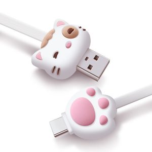 new type-c charge cable pink black cute data cable extened cell phone charge cables quick charger